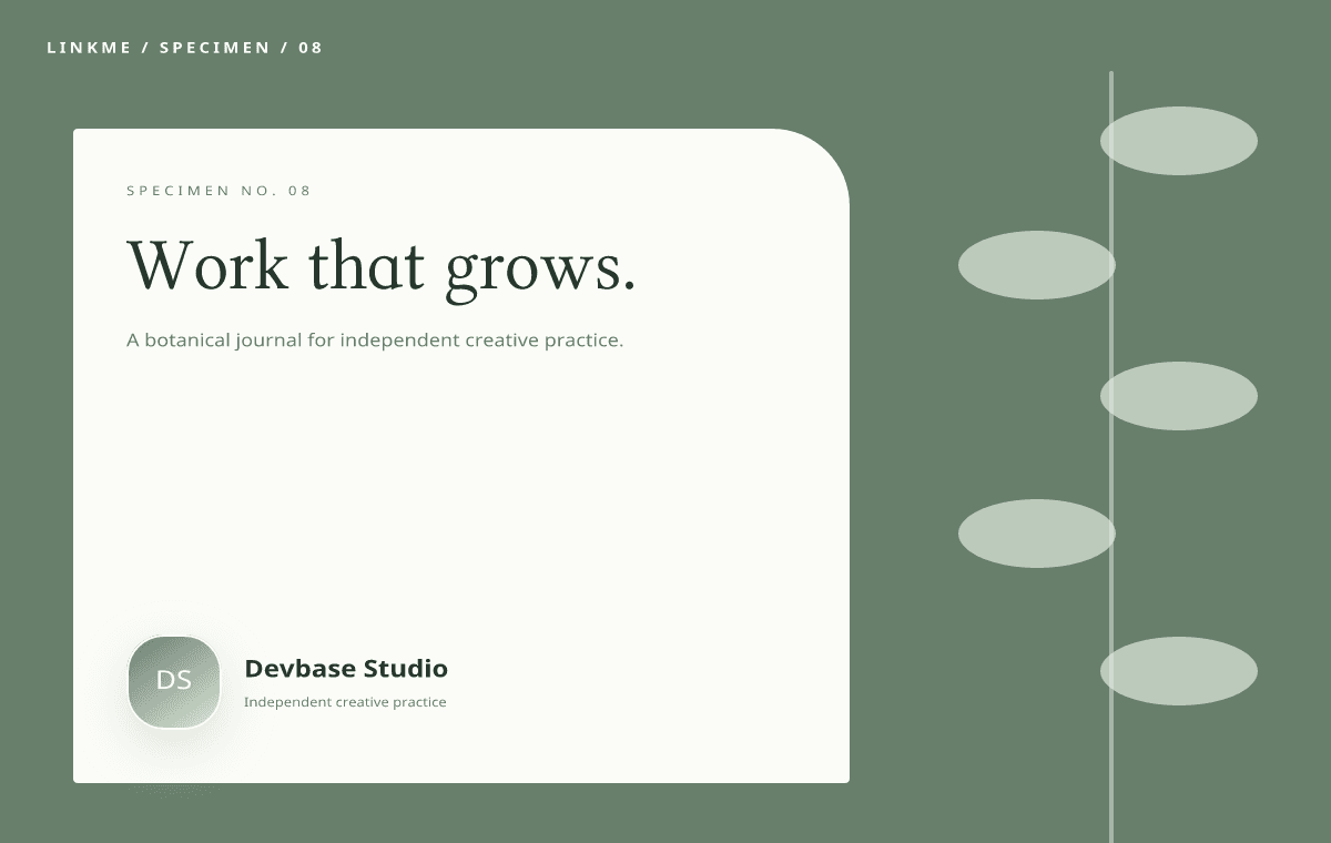 Botanical Page — Organic light theme preview
